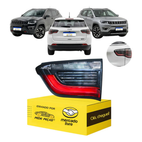 Lanterna Jeep Compass 2017 2018 2019 A 2021 Com Led Tampa Ld Direito/passageiro Vermelho