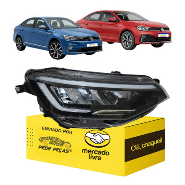 Farol Vw Virtus 2023 2024 2025 2026 Full Led Direito Direito/passageiro