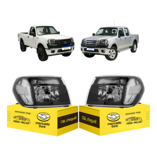 Par Farol Sinaleira Ranger 2010 2011 2012 Mascara Negra Ambos Lados