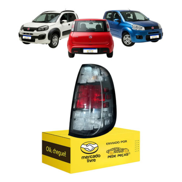 Lanterna Fiat Uno 15 16 2017 2018 2019 2020 2021 Cristal Ld Direito/passageiro Vermelho