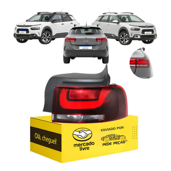 Lanterna C4 Cactus 2018 2019 2020 2021 2022 2023 2024 L.d Direito/passageiro Vermelho