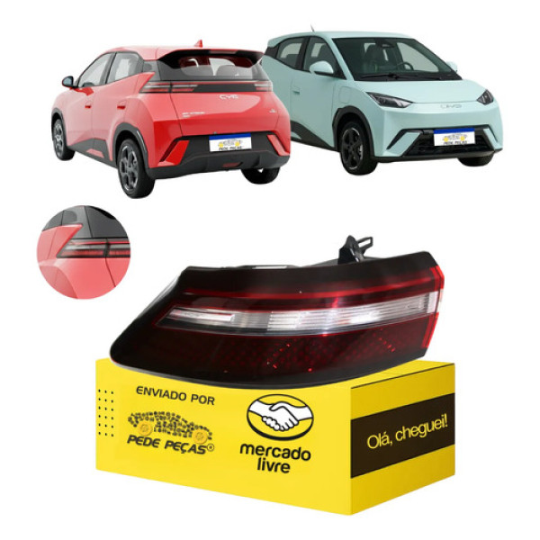 Lanterna Sinaleira Byd Dolphin Mini Ev Gs 2024 2025 2026 L.e Esquerdo/motorista Vermelho