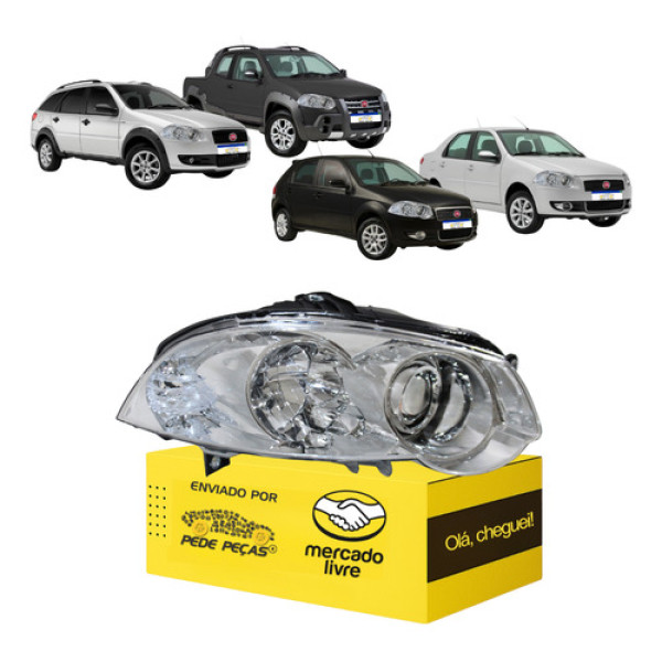 Farol Direito Siena Strada Palio Weekend 2009 10 11 A 2020 Direito/passageiro