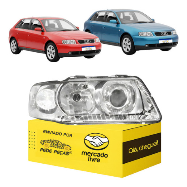 Farol Audi A3 2000 2001 2002 2003 2004 2005 2006 Novo Ld - Direito/passageiro
