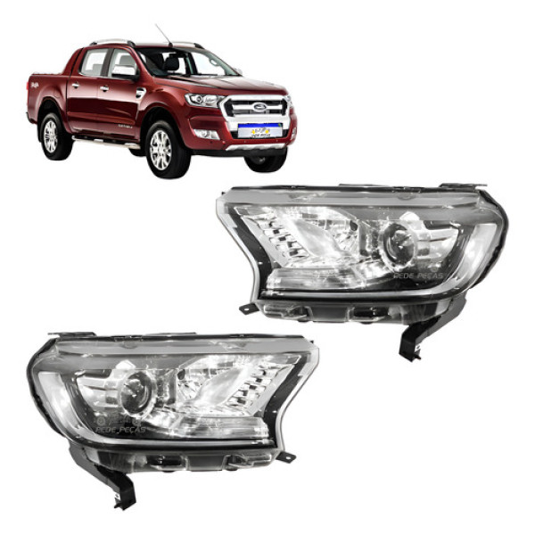 Par Farol Ford Ranger Xlt 2017 2018 2019 2020 21 22 23 Novo Ambos Lados