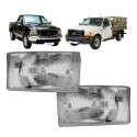 Par Farol Ford F250 F350 1998 A 2006 Foco Simples Cromado