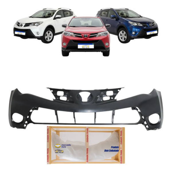 Parachoque Dianteiro Superior Toyota Rav4 2013 14 2015 Preto Liso Para Pintura