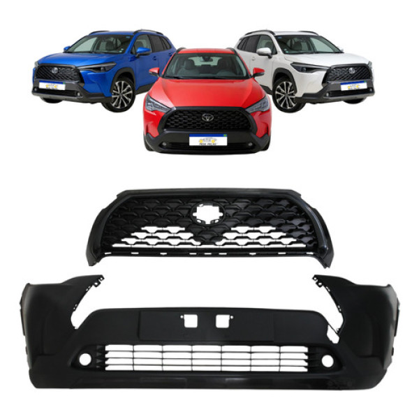 Kit Grade Central Parachoque Corolla Cross 2022 A 2024 Preto