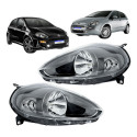 Par Farol Fiat Punto Mascara Cinza 2013 A 2017 Novo - Ambos Lados