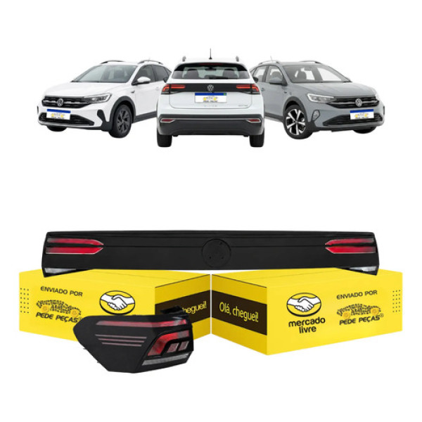 Kit Lanterna Esquerda E Central Nivus 2020 21 22 23 A 2026 Esquerdo/motorista Fume