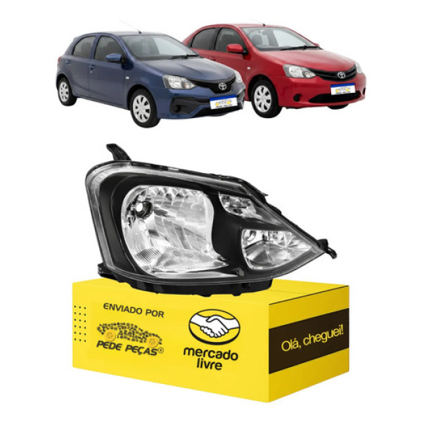 Farol Toyota Etios X Platinum 2012 A 2021 Novo Ld Direito/passageiro