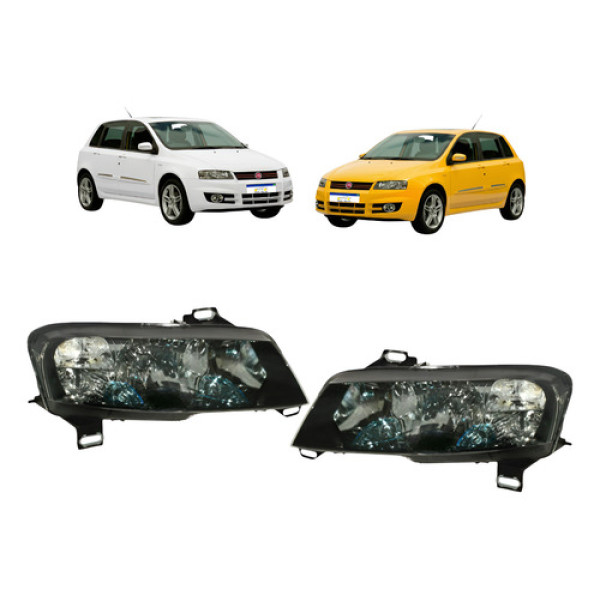 Par Farol Fiat Stilo 2008 2009 2010 2011 Plug Quadrado Ambos Lados