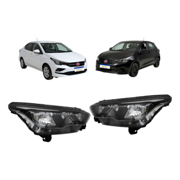 Par Farol Fiat Argo Cronos 2024 A 2026 Com Led H15 Sinaleira Ambos Lados