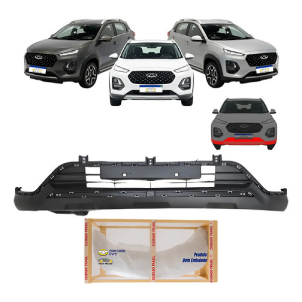 Spoiler Inferior Dianteiro Tiggo 3x Pro Plus 2021 2022 2023 Preto