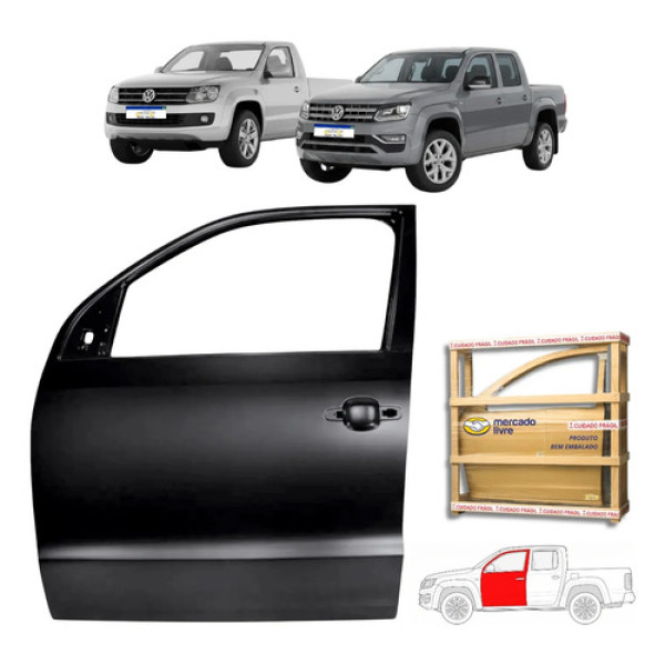 Porta Dianteira Esquerda Volkswagen Amarok 2010 A 2025 Novo Dianteira Esquerdo Preto