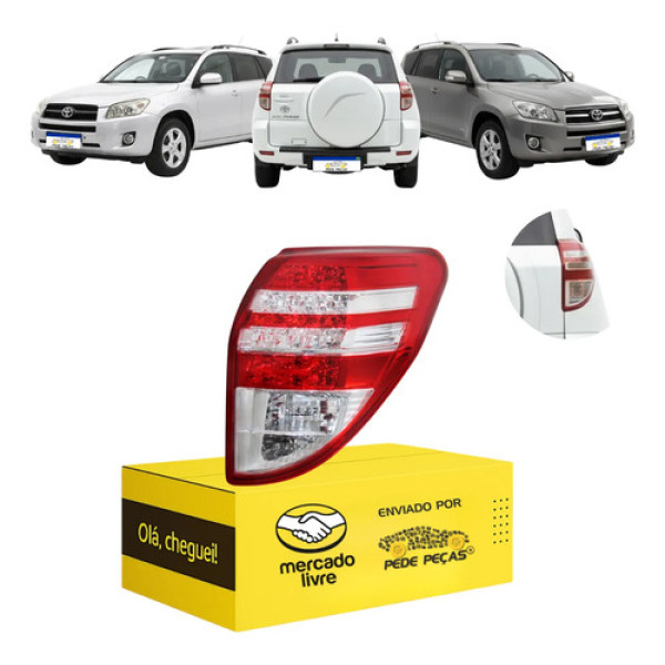 Lanterna Toyota Rav4 2009 2010 2011 2012 C/led Nova Ld Direito/passageiro Cristal