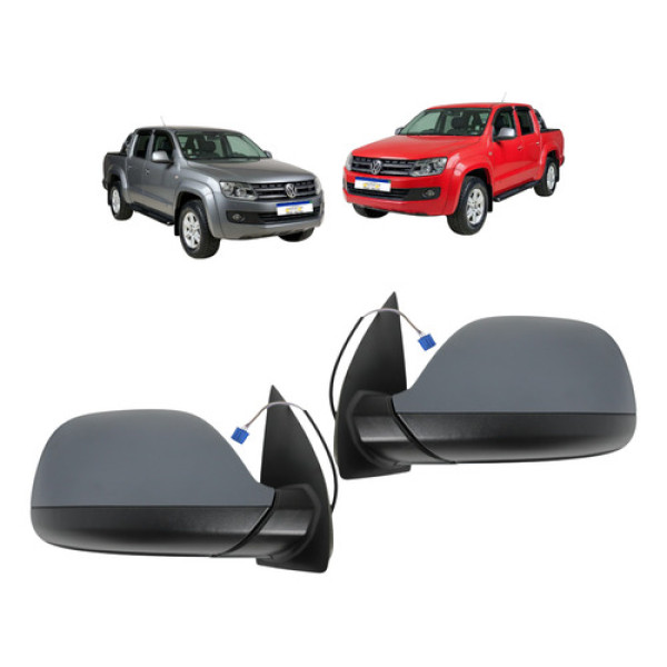 Par Retrovisor Amarok 2010 A 2025 Capa Cinza Inferior Preto