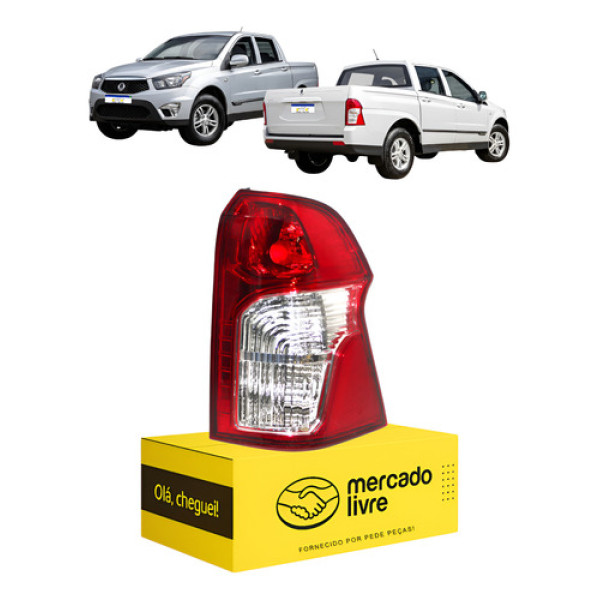 Lanterna Actyon Sport 2012 2013 2014 2015 2016 2017 2018 L.d - Direito/passageiro - Vermelho