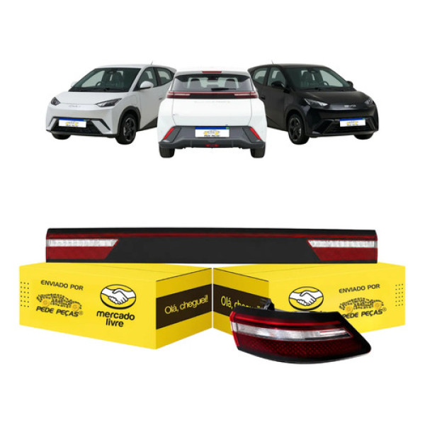 Kit Lanterna Direita E Central Dolphin Mini 2024 2025 2026 Direito/passageiro Fumê