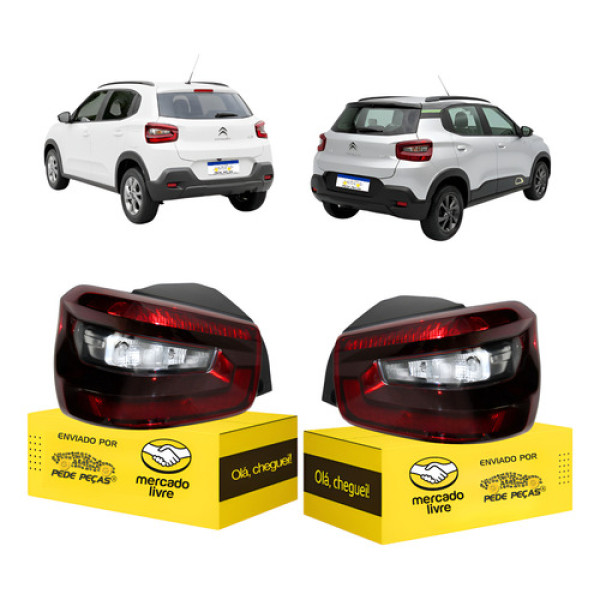 Par Lanterna Sinaleira Citroen C3 2022 2023 2024 2025 2026 Ambos Lados Vermelho