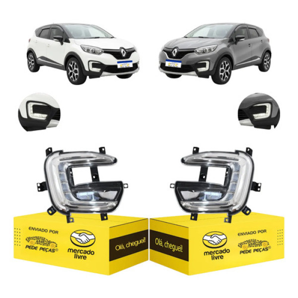 Par Farol Auxiliar Renault Captur 2017 18 19 20 2021 C/milha Cristal