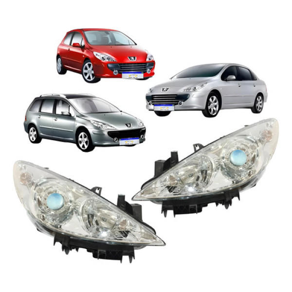 Farol Peugeot 307 2007 2008 2009 2010 2011 2012 Cromado Novo