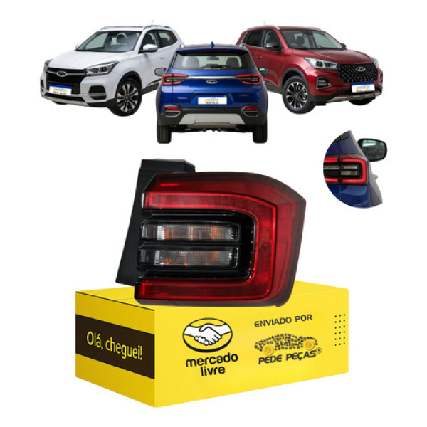 Lanterna Chery Tiggo 5x 2023 2024 2025 2026 Canto Nova L.d Direito/passageiro Vermelho