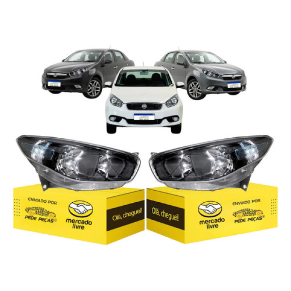 Par Farol Grand Siena 2012 13 14 15 16 A 2021  Máscara Negra Ambos Lados