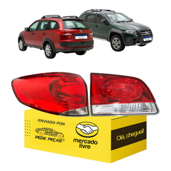 Par Lanterna Palio Weekend 2009 A 2017 2018 2019 2020 L.e Esquerdo/motorista Vermelho