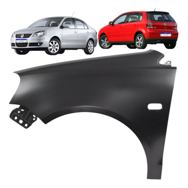 Paralama Polo 2007 2008 2009 2010 2011 2012 2013 2014 15 L.e Preto Esquerdo