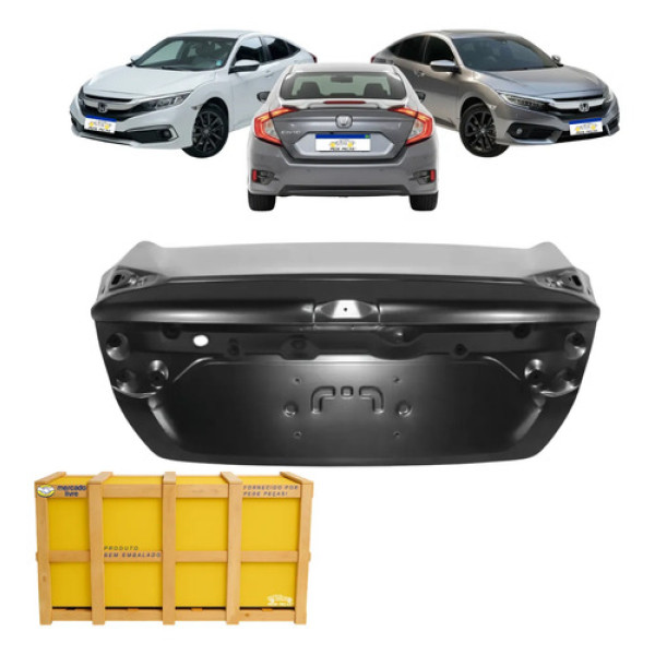 Tampa Traseira Honda Civic 2017 2018 2019 2020 2021 Nova Preto