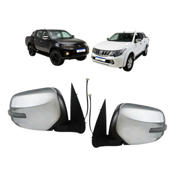 Par Retrovisor Elétrico Triton 2017 A 2020 Retrátil  C/pisca