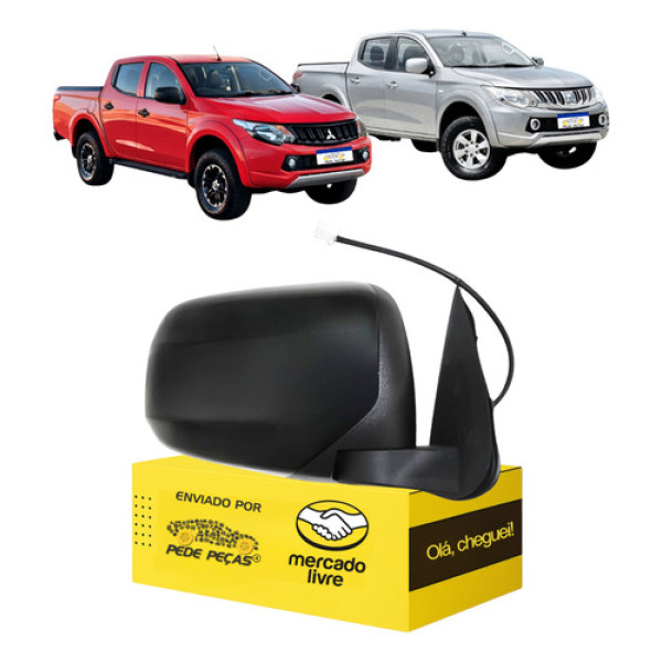 Retrovisor Mitsubishi Triton L-200 2017 A 2022 Ld Elétrico Direito/passageiro