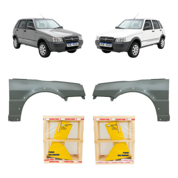 Par Paralama Fiat Uno Mille Way 2005 06 07 08 09 A 2013 Novo