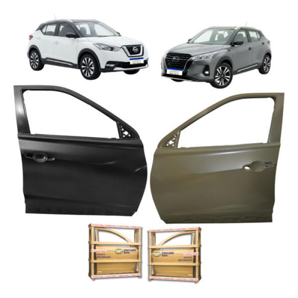 Par Porta Dianteira Kicks 2017 18 19 20 2021 22 23 2024 Novo Dianteira Ambos Os Lados Cinza/preto