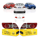 Kit Completo Lanterna Toyota Corolla 2012 2013 2014 S/led Ambos Lados Vermelho/rosa
