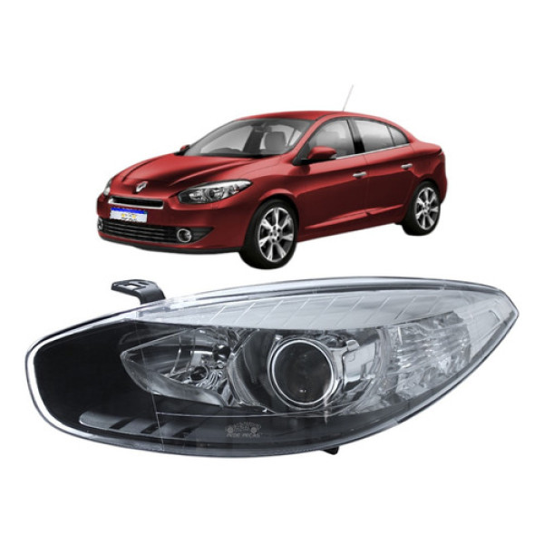 Farol Renault Fluence Fume Elétrico Sem Xenon 2014 A 2018 Le