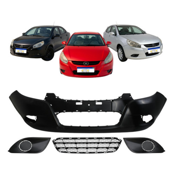 Kit Parachoque Com Grade E Moldura Jac J3 2011 A 2013