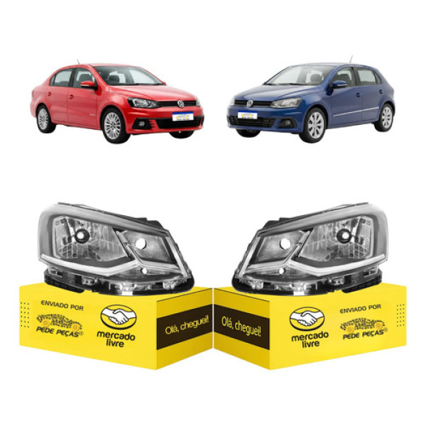 Par Farol Sinaleira Vw Gol Voyage G7 2017 2018 Ambos Lados