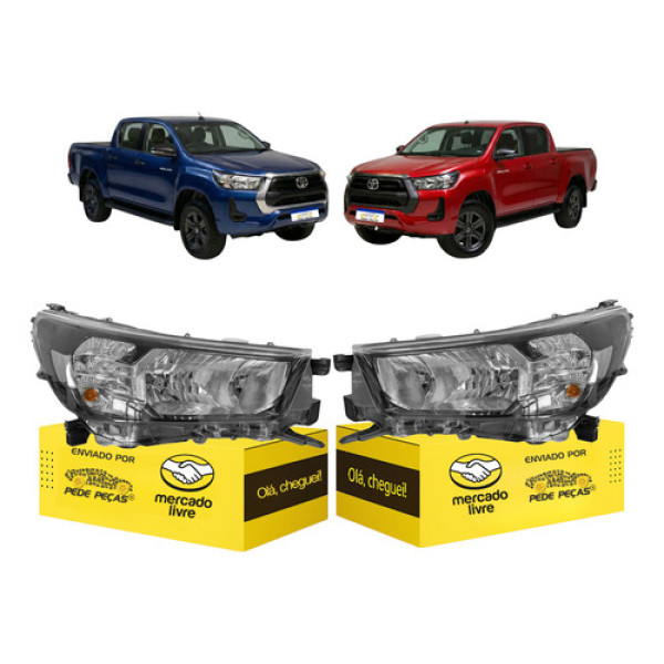 Par Farol Toyota Hilux 2021 2022 2023 2024 2025 2026 Ambos Lados