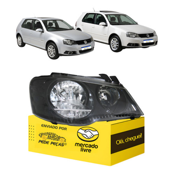 Farol Direito Golf 2008 2009 2010 2011 2012 2013 M/negra Direito/passageiro