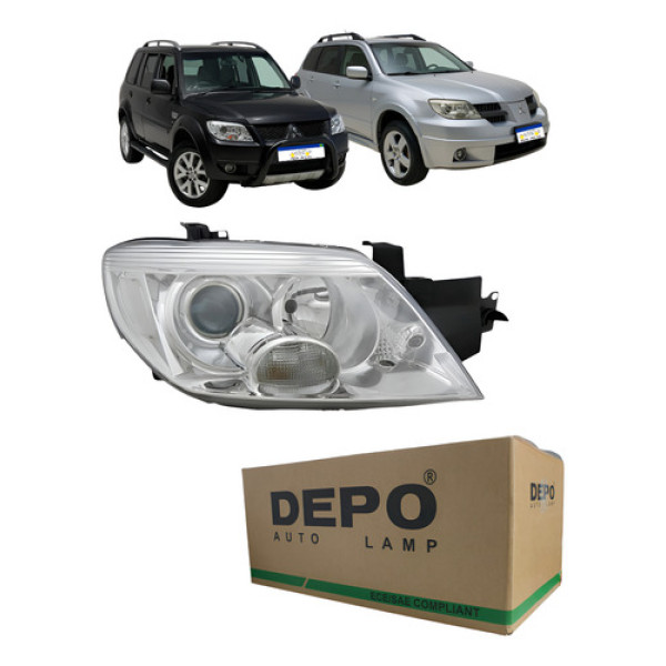 Farol Direito Pajero Tr4 2010 A 2015 Airtrek 2004 A 2008  Direito/passageiro Escolha De Lado Farol Direito Pajero Tr4 2010 A 2015 Airtrek 2004 A 2008  Direito/passageiro Escolha De Lado