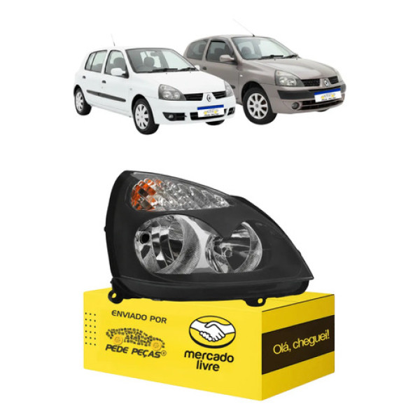 Farol Renault Clio 2004 05 06 07 08 09 A 2012 C/avaria Ld Direito/passageiro