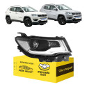 Farol Jeep Compass 2017 2018 2019 2020 2021 Com Led Ld Direito/passageiro