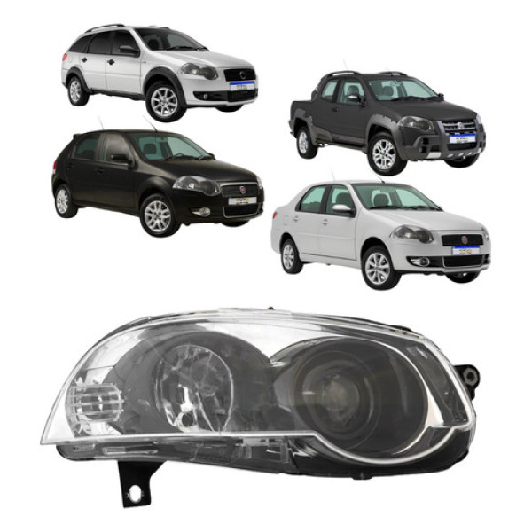 Farol Direito Palio 2009 A 2011 Palio Weekend 2009 A 2014   Direito/passageiro