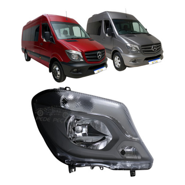 Farol Ld Mercedes Sprinter 2017 A 2019 Manual Mascara Cinza
