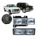 Kit Farol E Lanterna Dianteira Direito Silverado 1993 A 2001