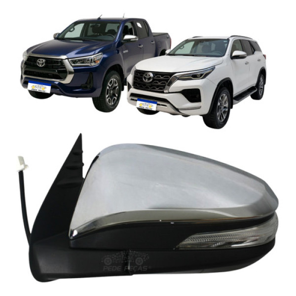 Retrovisor Toyota Hilux 2016 A 2025 Elétrico Cromado C/pisca