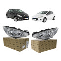 Par Farol Peugeot 308 2011 A 2015 Mascara Cromada Foco Duplo Ambos Lados