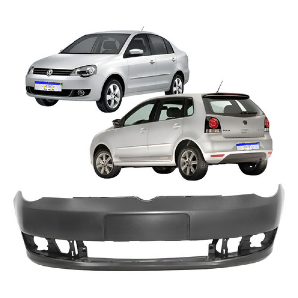 Parachoque Vw Polo Hatch Sedan 2012 2013 2014 2015 2016 Novo Preto